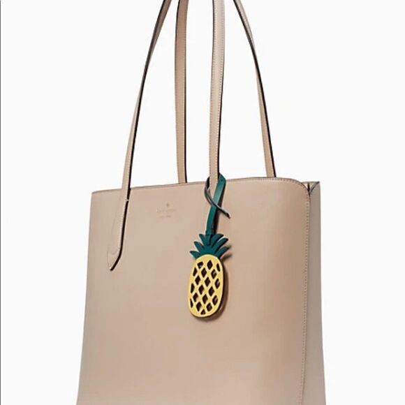 ♠️ KATE SPADE WARM BEIGE MARLEE TOTE WITH PINEAPPLE 🍍 - Picture 6 of 7
